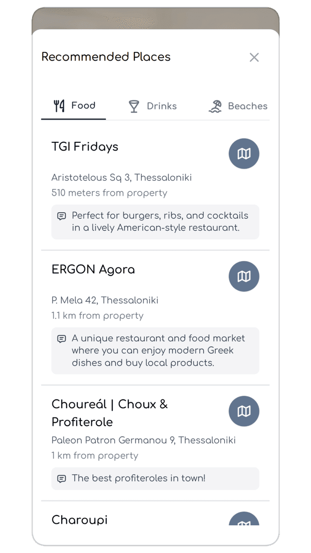 Guest recommended places mockup